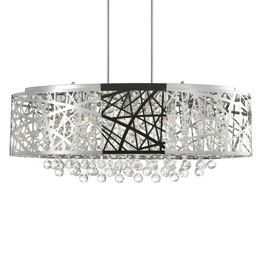 Eternity 8 Light Drum Shade Chandelier With Chrome Finish. Picture 2