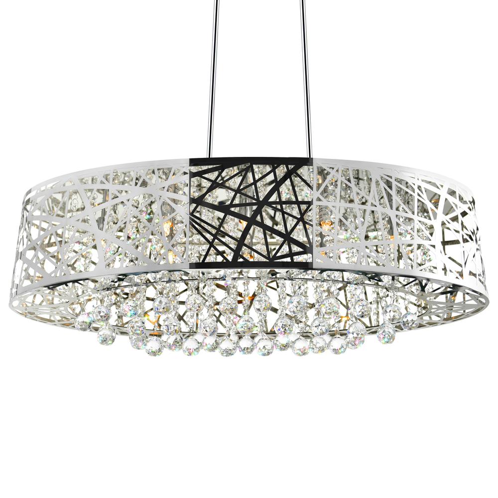 Eternity 8 Light Drum Shade Chandelier With Chrome Finish. Picture 3