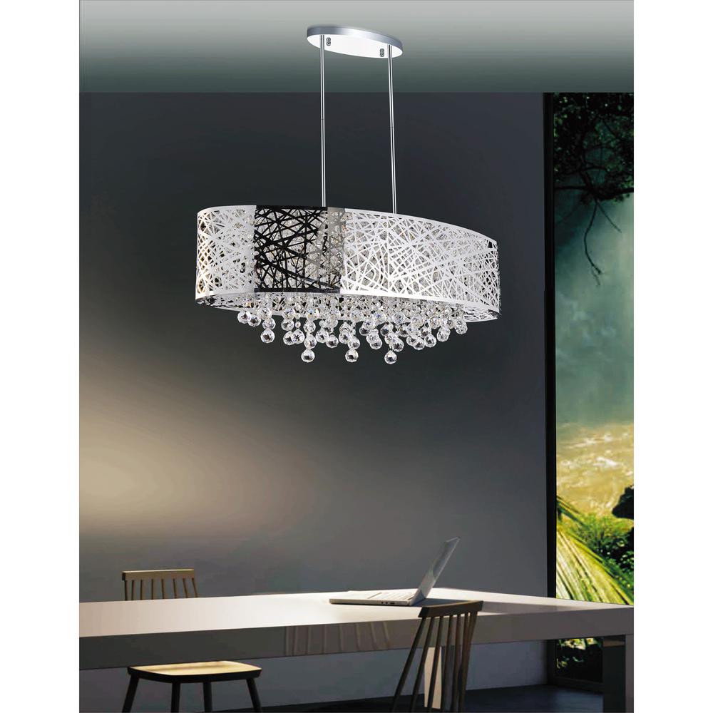 Eternity 8 Light Drum Shade Chandelier With Chrome Finish. Picture 7