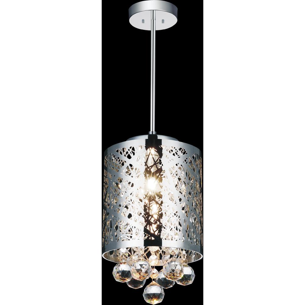 Eternity 1 Light Drum Shade Mini Pendant With Chrome Finish. Picture 2