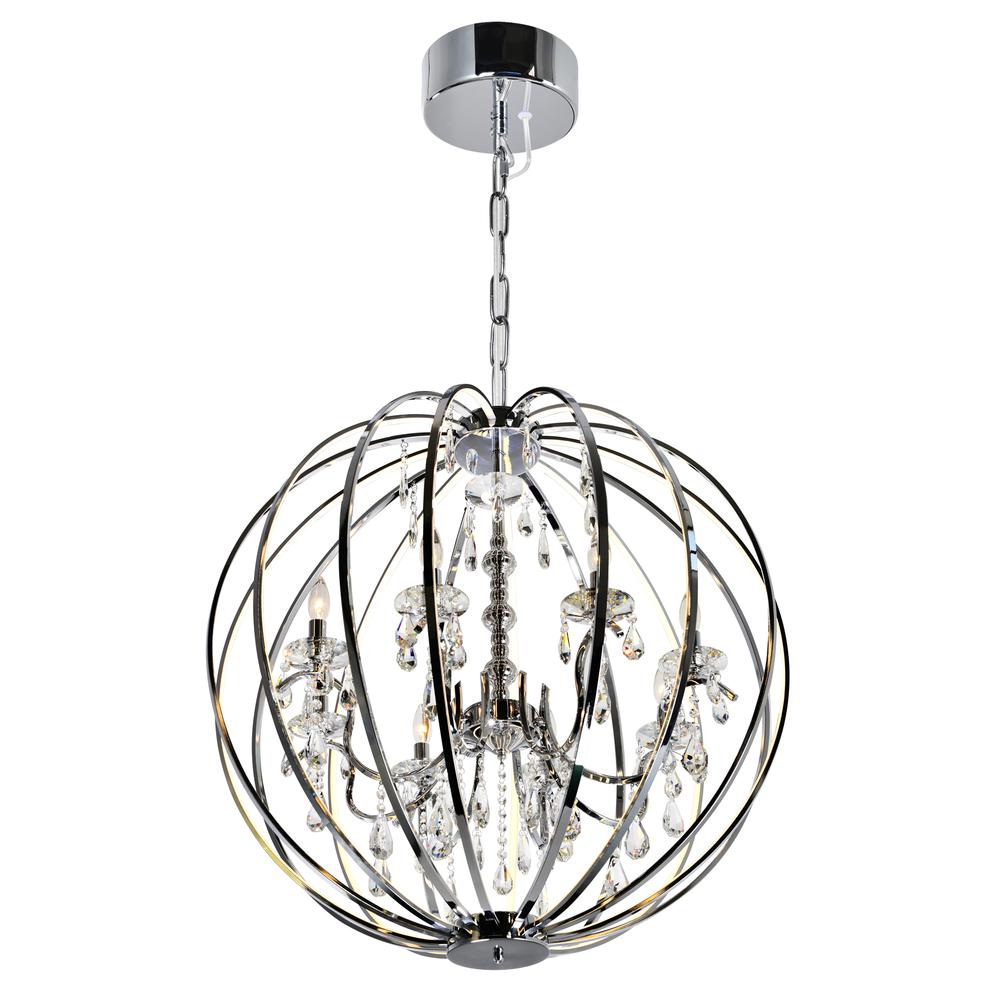 Abia 8 Light Up Chandelier With Chrome Finish. Picture 3