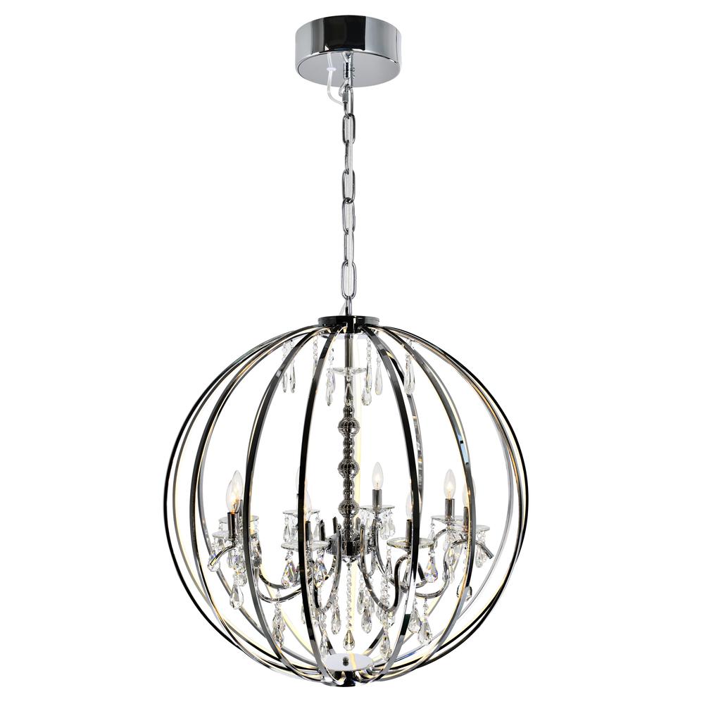 Abia 8 Light Up Chandelier With Chrome Finish. Picture 4