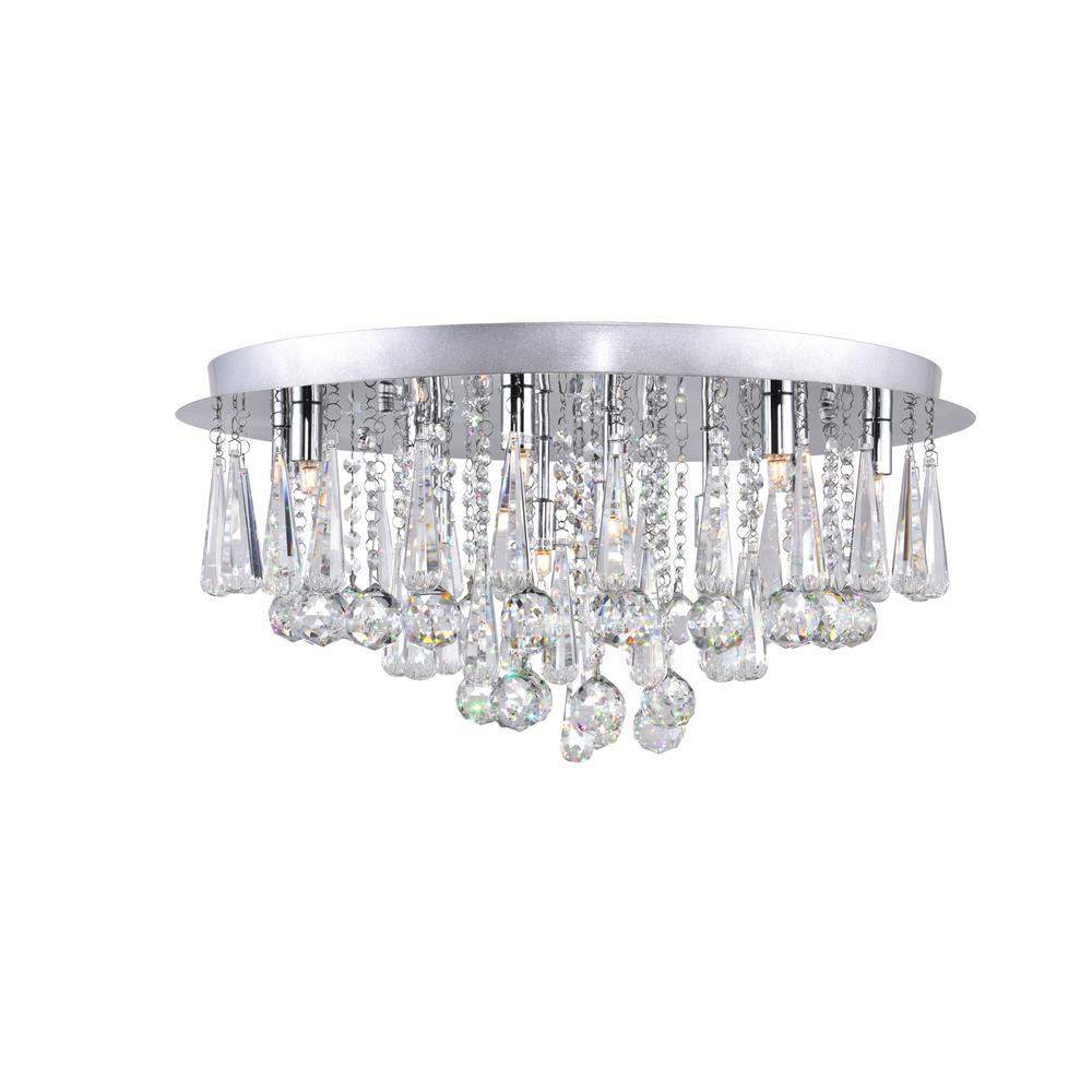 Brianna 12 Light Flush Mount With Chrome Finish. Picture 1