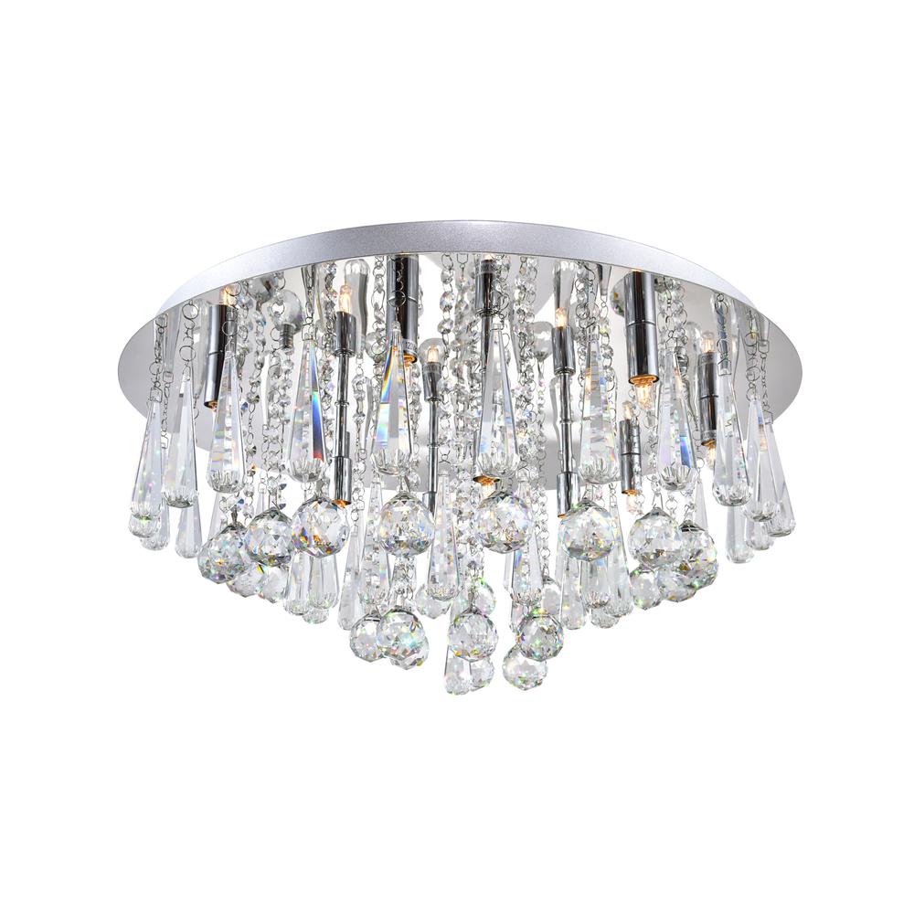Brianna 12 Light Flush Mount With Chrome Finish. Picture 2