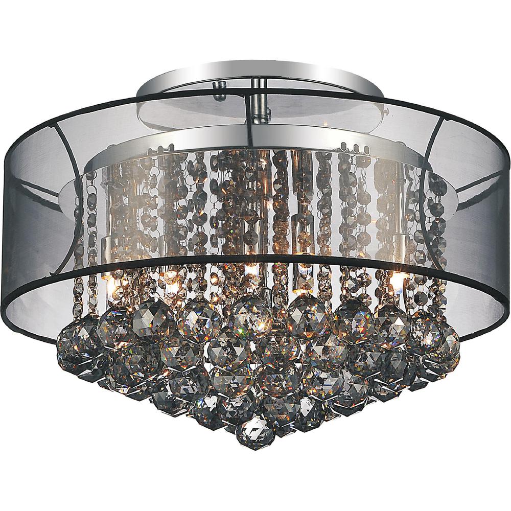 Radiant 9 Light Drum Shade Flush Mount With Chrome Finish. Picture 3