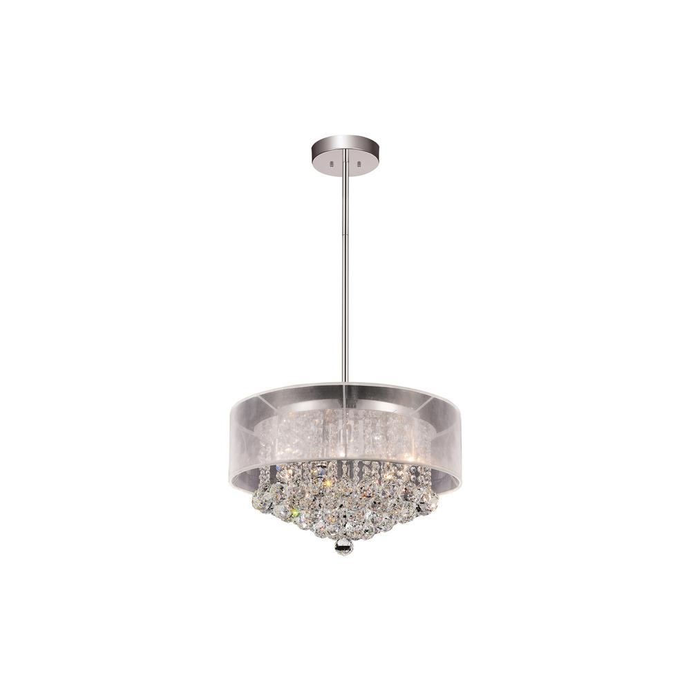 Radiant 9 Light Drum Shade Chandelier With Chrome Finish. Picture 1