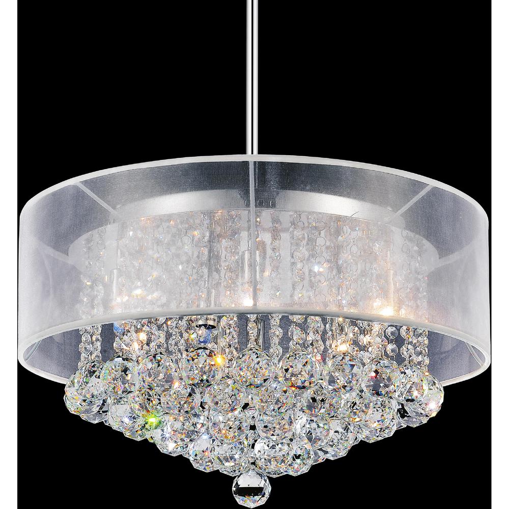 Radiant 9 Light Drum Shade Chandelier With Chrome Finish. Picture 2