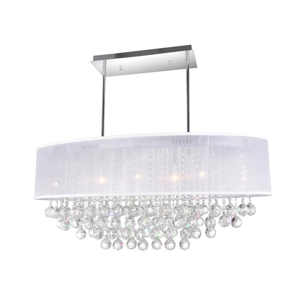 Radiant 9 Light Drum Shade Chandelier With Chrome Finish. Picture 3