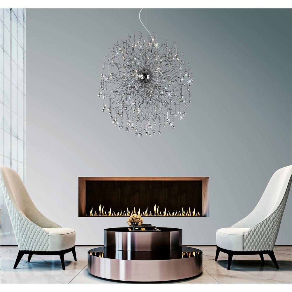 Cherry Blossom 48 Light Chandelier With Chrome Finish. Picture 7