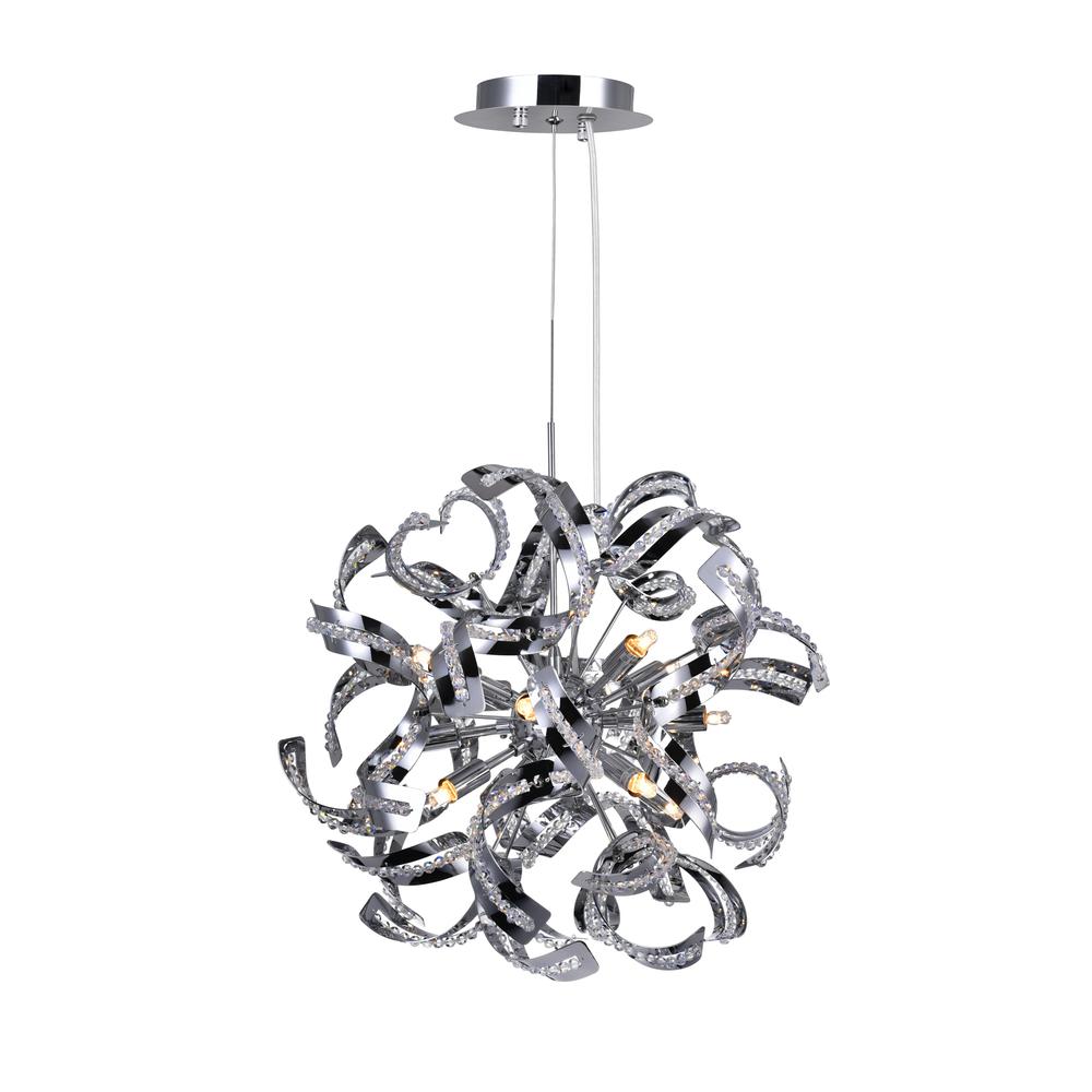 Swivel 12 Light Chandelier With Chrome Finish. Picture 1