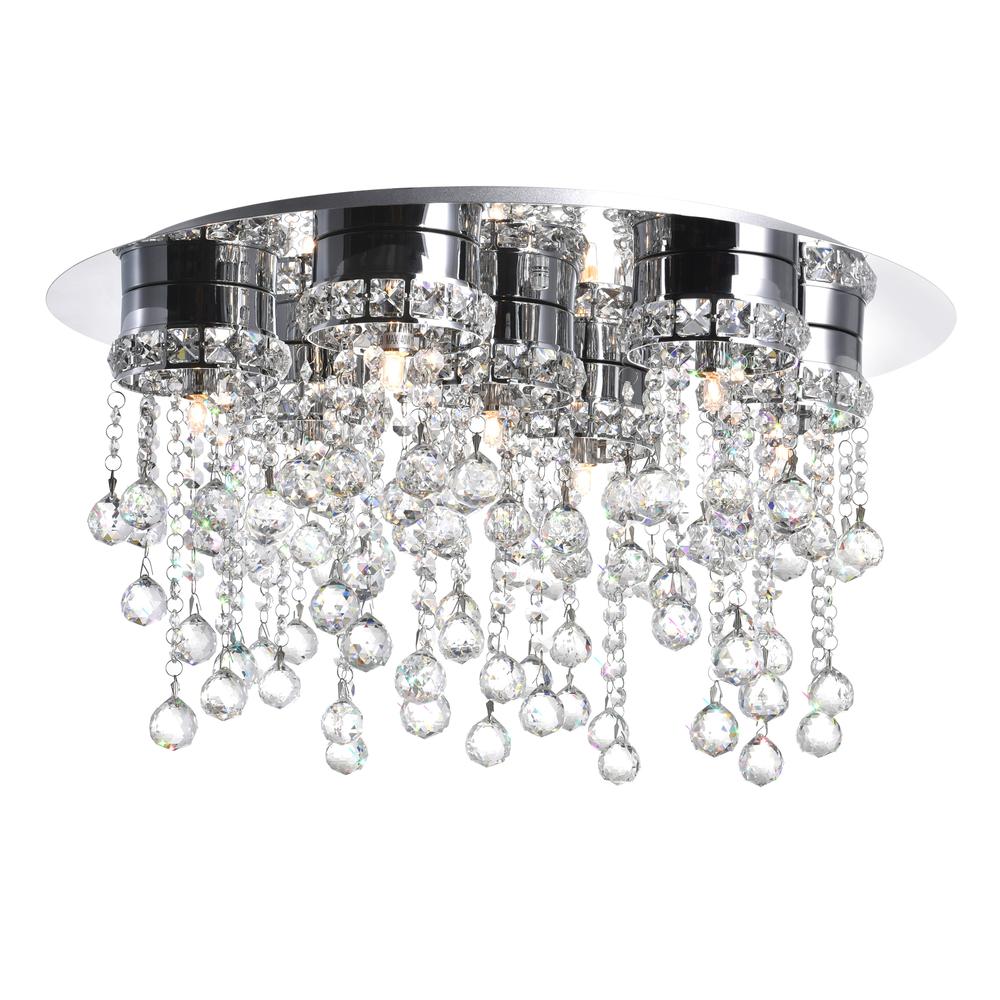 Monica 7 Light Flush Mount With Chrome Finish. Picture 1