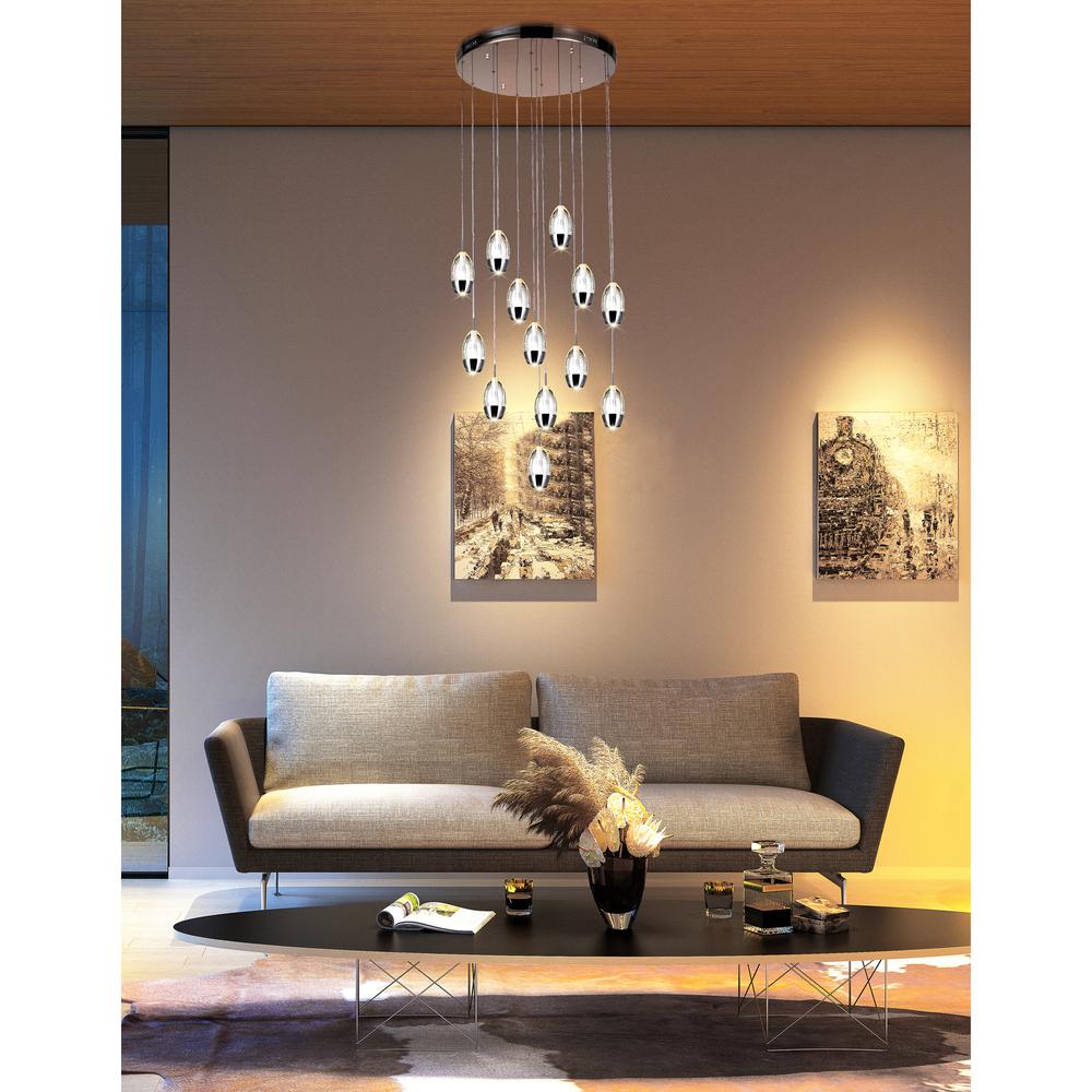 Perrier 13 Light Multi Light Pendant With Chrome Finish. Picture 3