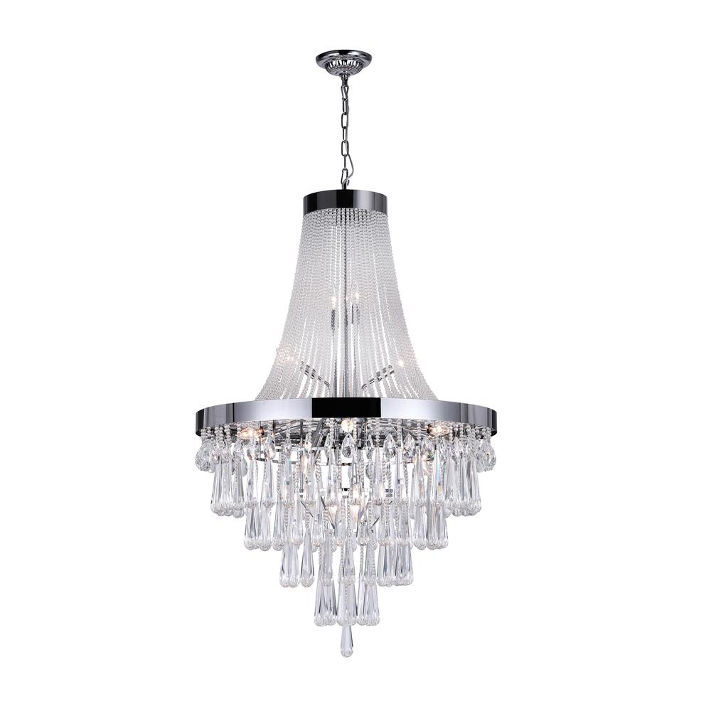 Vast 17 Light Down Chandelier With Chrome Finish. Picture 1