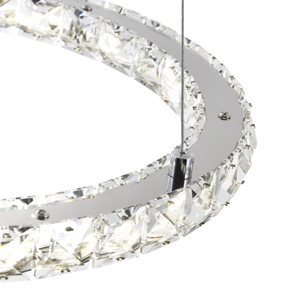 Ring LED Chandelier With Chrome Finish. Picture 2