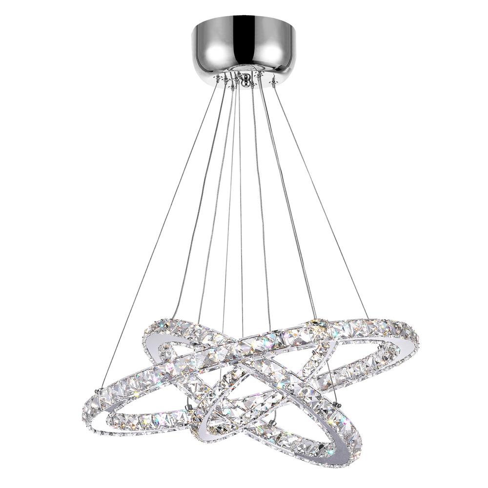 Ring LED Chandelier With Chrome Finish. Picture 1