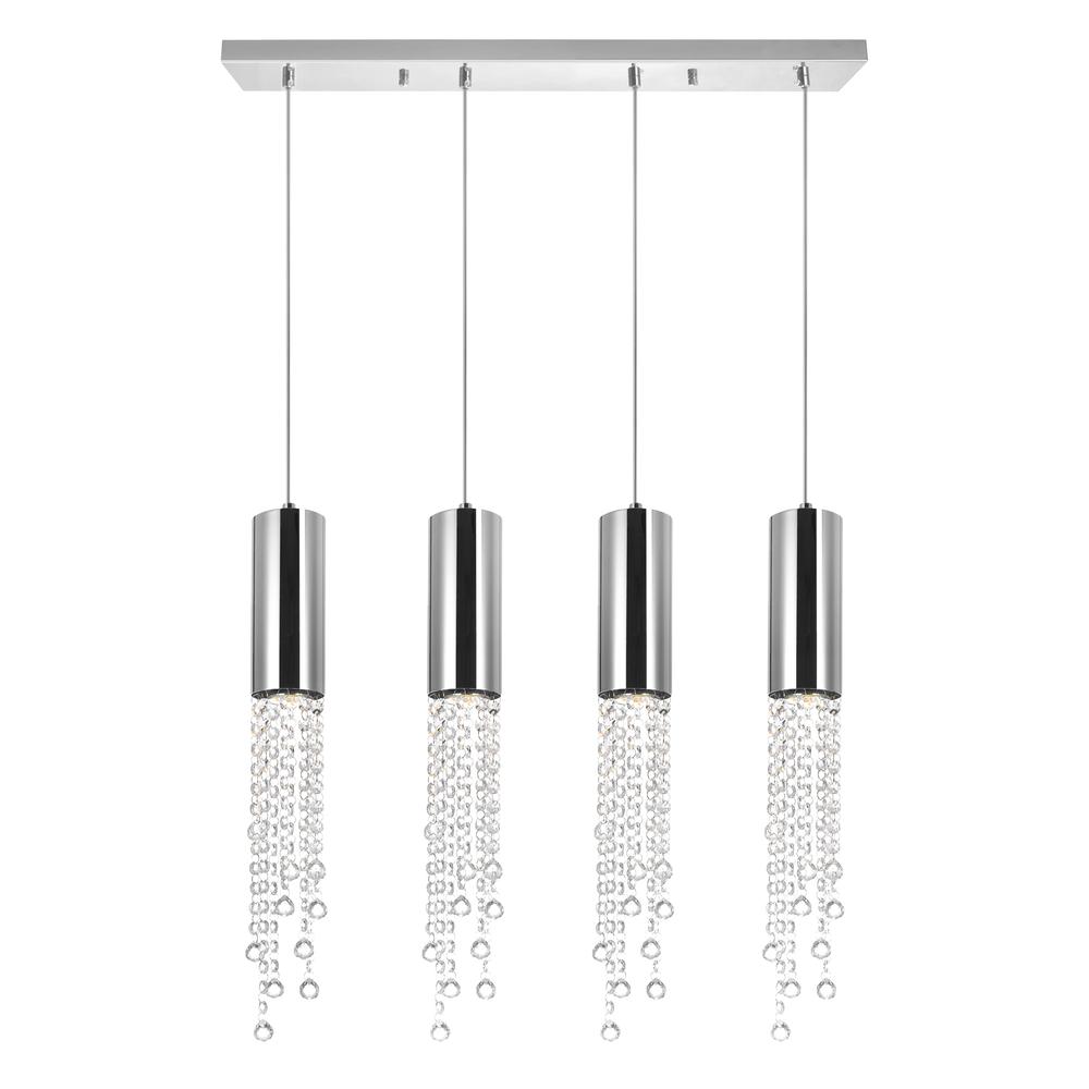 Extended 4 Light Multi Light Pendant With Chrome Finish. Picture 1