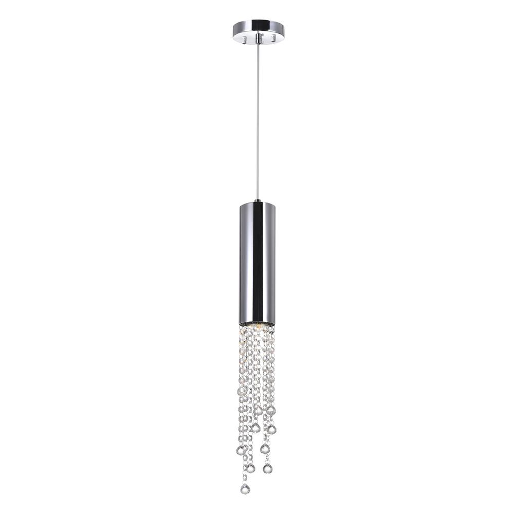 Extended 1 Light Down Mini Pendant With Chrome Finish. Picture 1