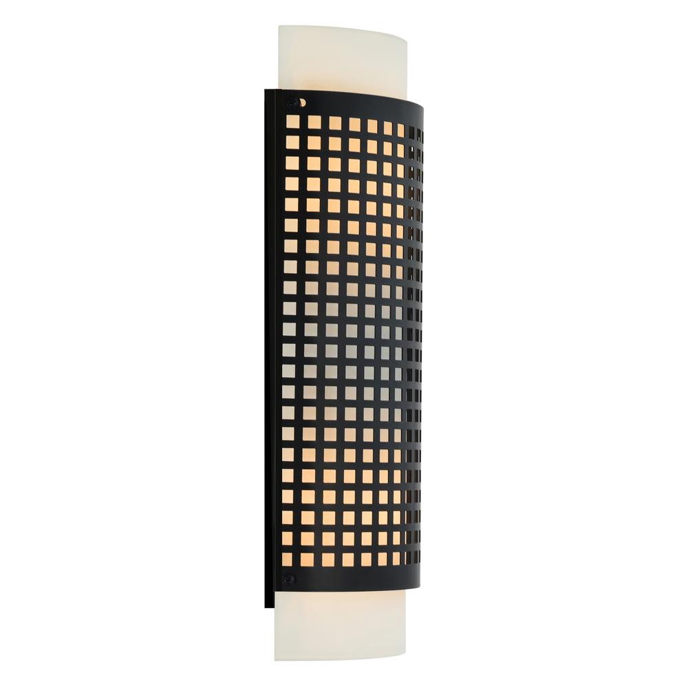Checkered 2 Light Wall Sconce With Black Finish. Picture 3