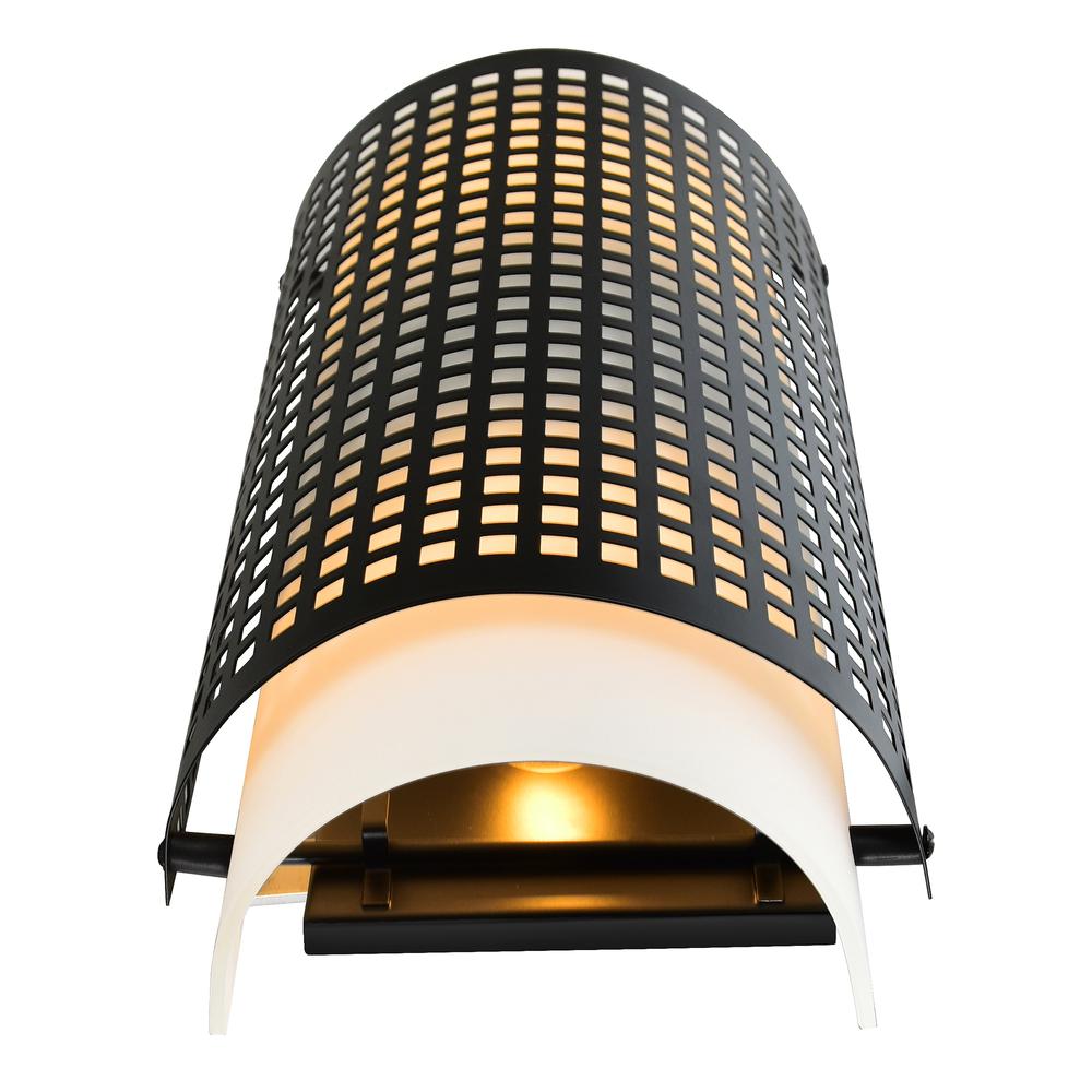 Checkered 2 Light Wall Sconce With Black Finish. Picture 4