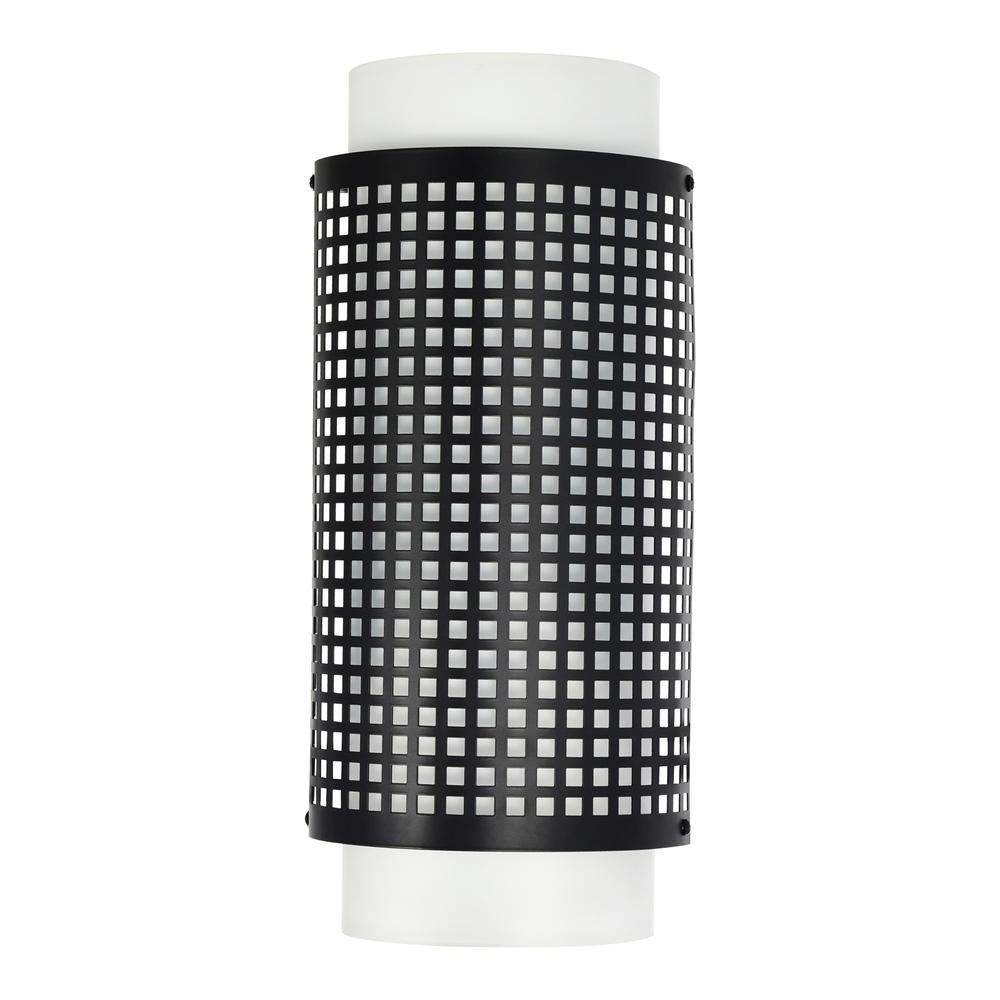 Checkered 2 Light Wall Sconce With Black Finish. Picture 6
