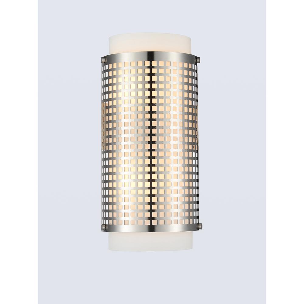 Checkered 2 Light Wall Sconce With Satin Nickel Finish. Picture 1