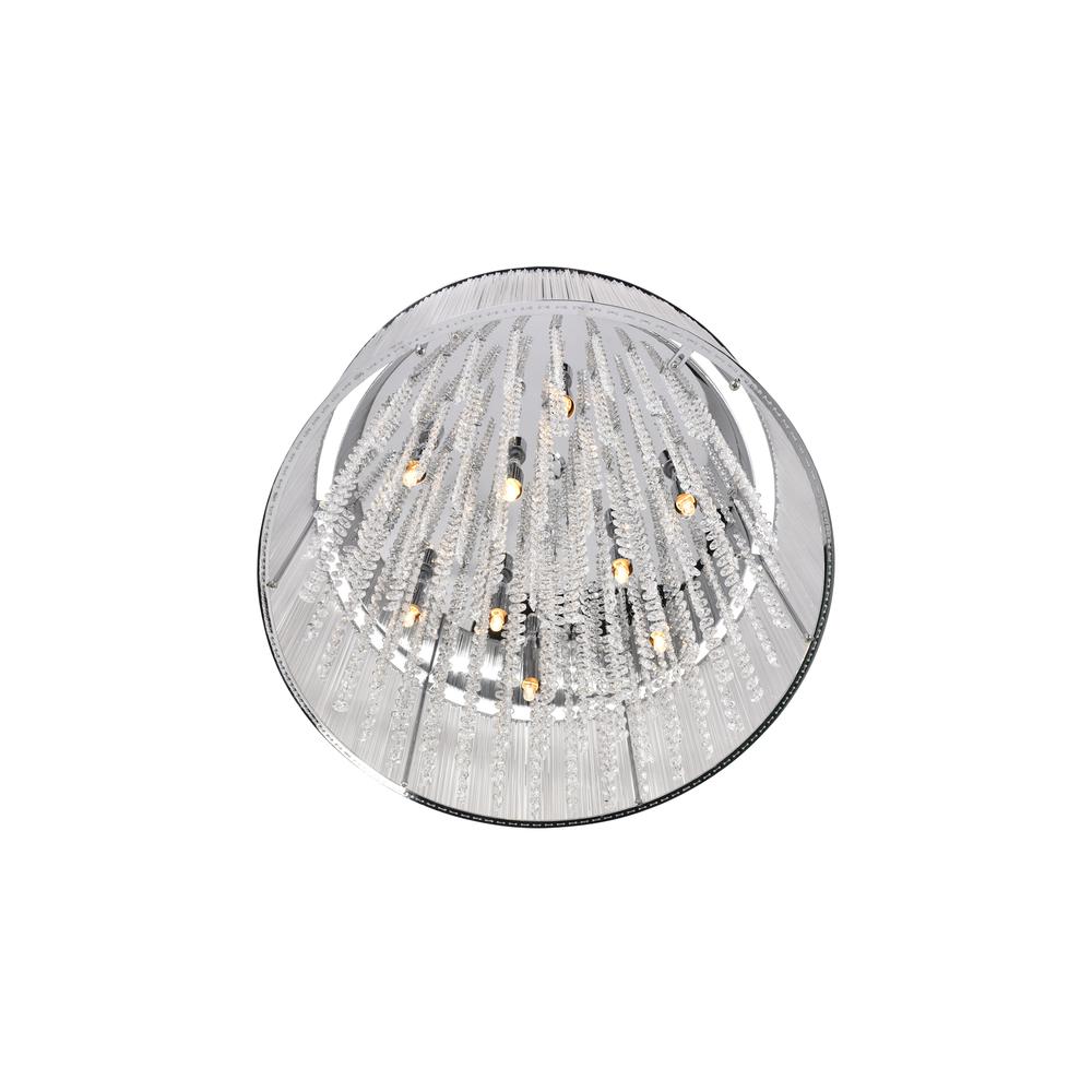 Spring Morning 9 Light Drum Shade Flush Mount With Chrome Finish. Picture 3