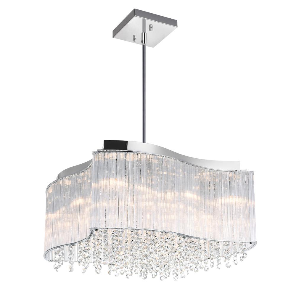 Elsa 10 Light Drum Shade Chandelier With Chrome Finish. Picture 1