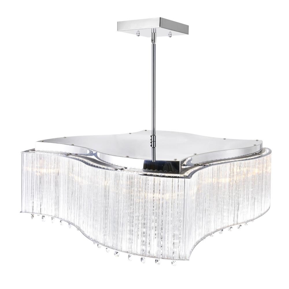 Elsa 10 Light Drum Shade Chandelier With Chrome Finish. Picture 2