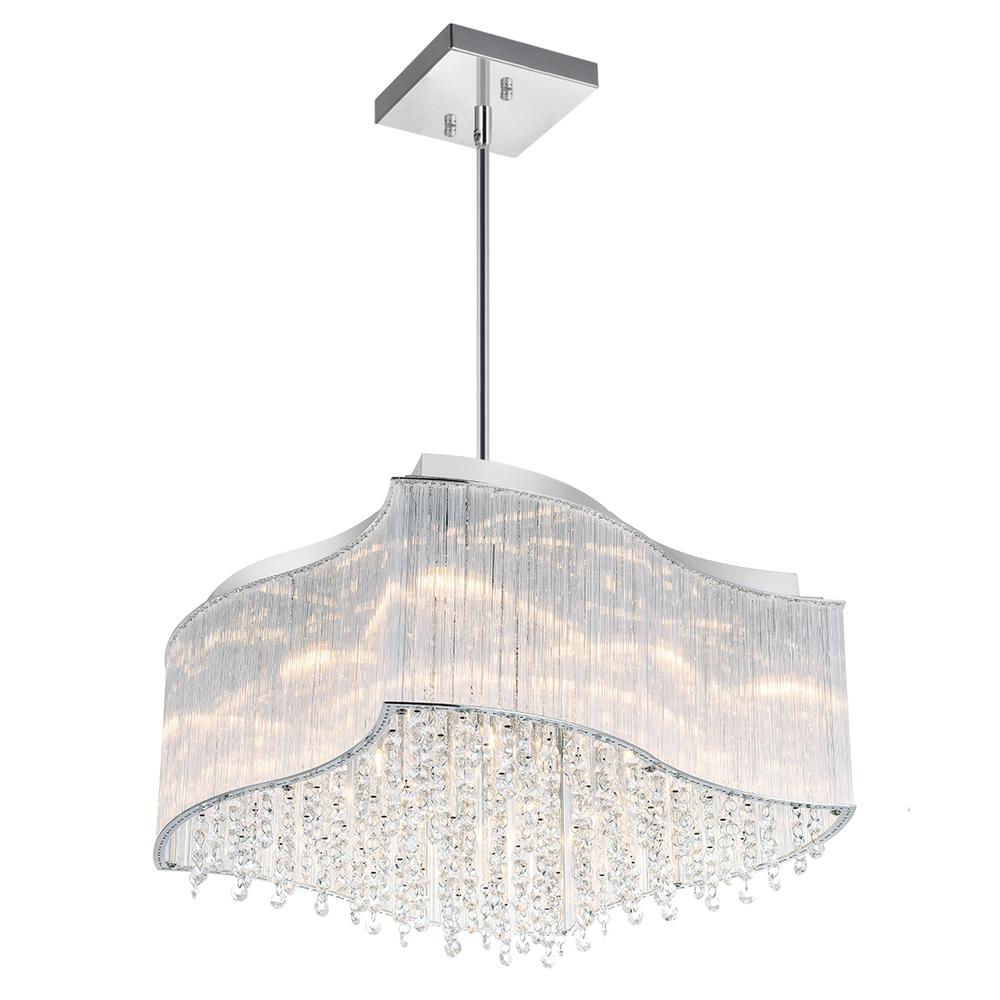 Elsa 10 Light Drum Shade Chandelier With Chrome Finish. Picture 4