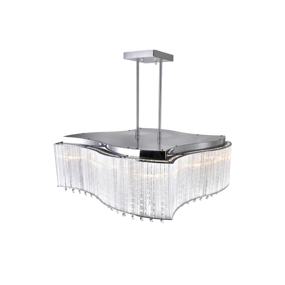 Elsa 12 Light Drum Shade Chandelier With Chrome Finish. Picture 2