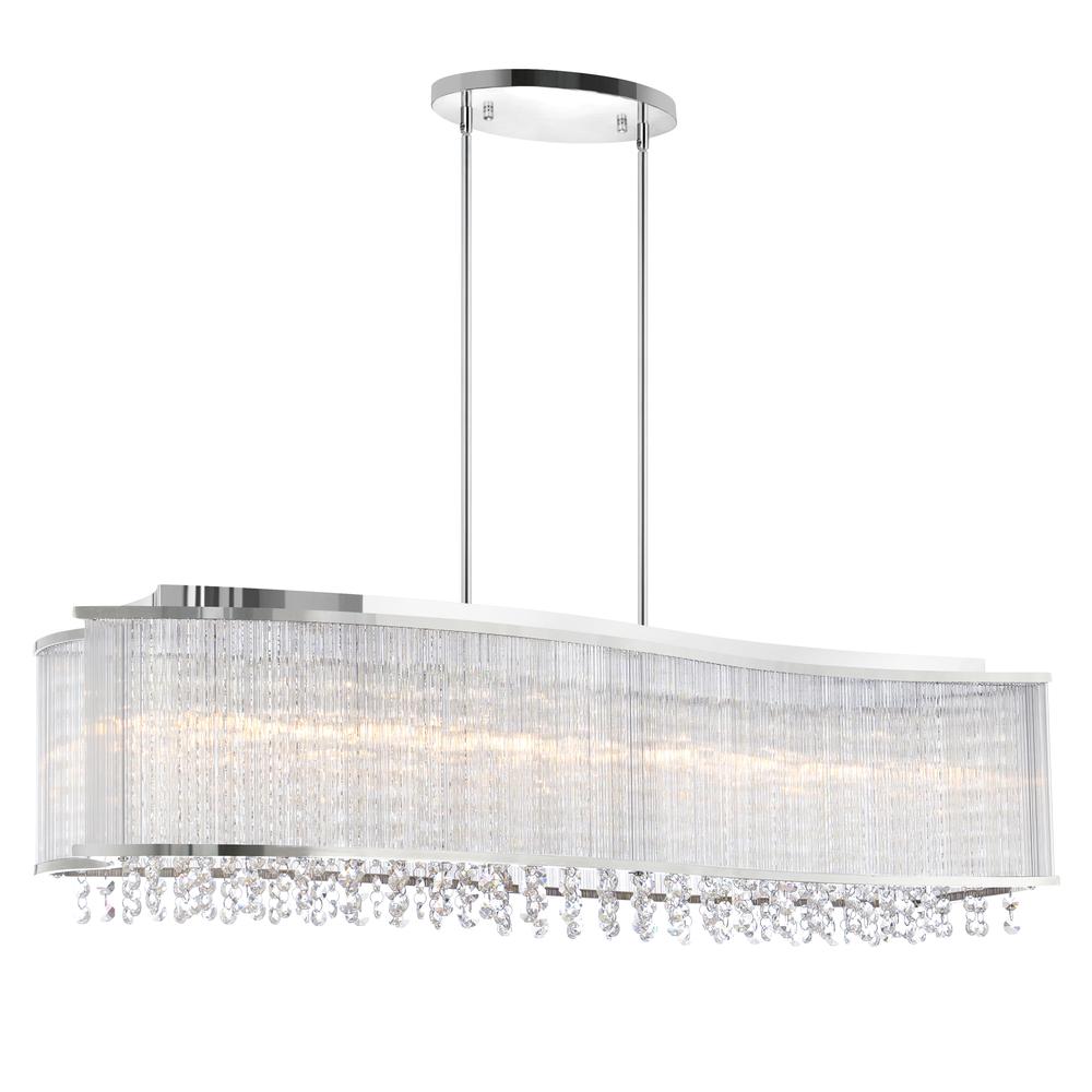 Elsa 6 Light Drum Shade Chandelier With Chrome Finish. Picture 2
