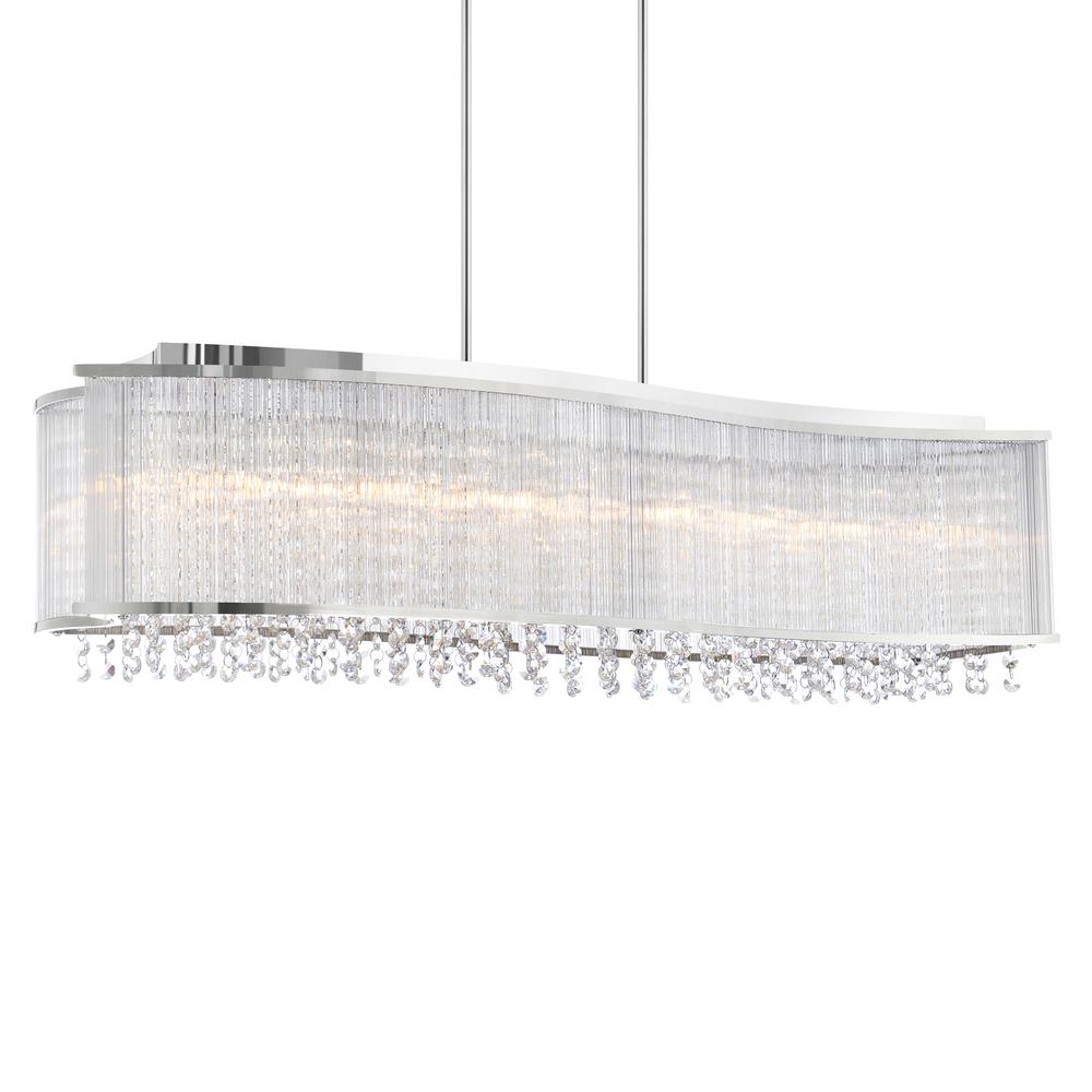 Elsa 6 Light Drum Shade Chandelier With Chrome Finish. Picture 1