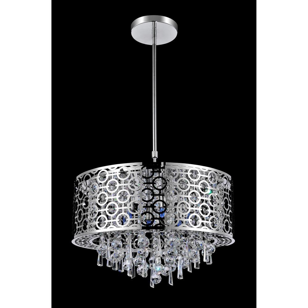 Galant 5 Light Drum Shade Chandelier With Chrome Finish. Picture 1