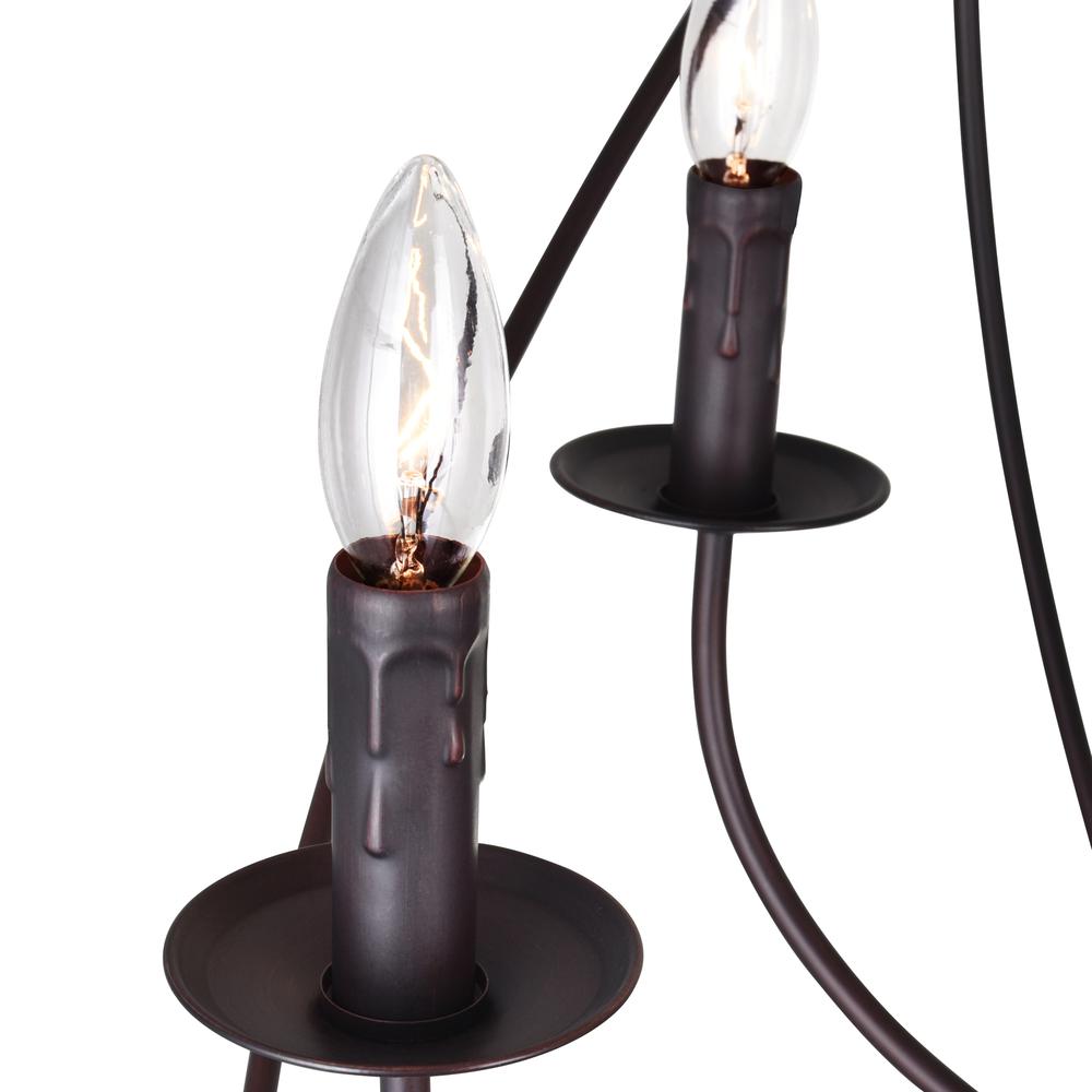 Arza 9 Light Up Chandelier With Brown Finish. Picture 5