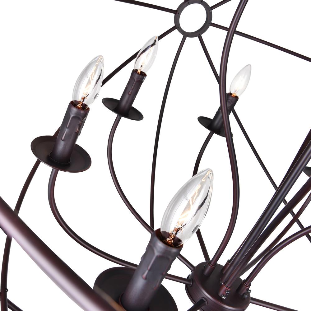 Arza 12 Light Up Chandelier With Brown Finish. Picture 3