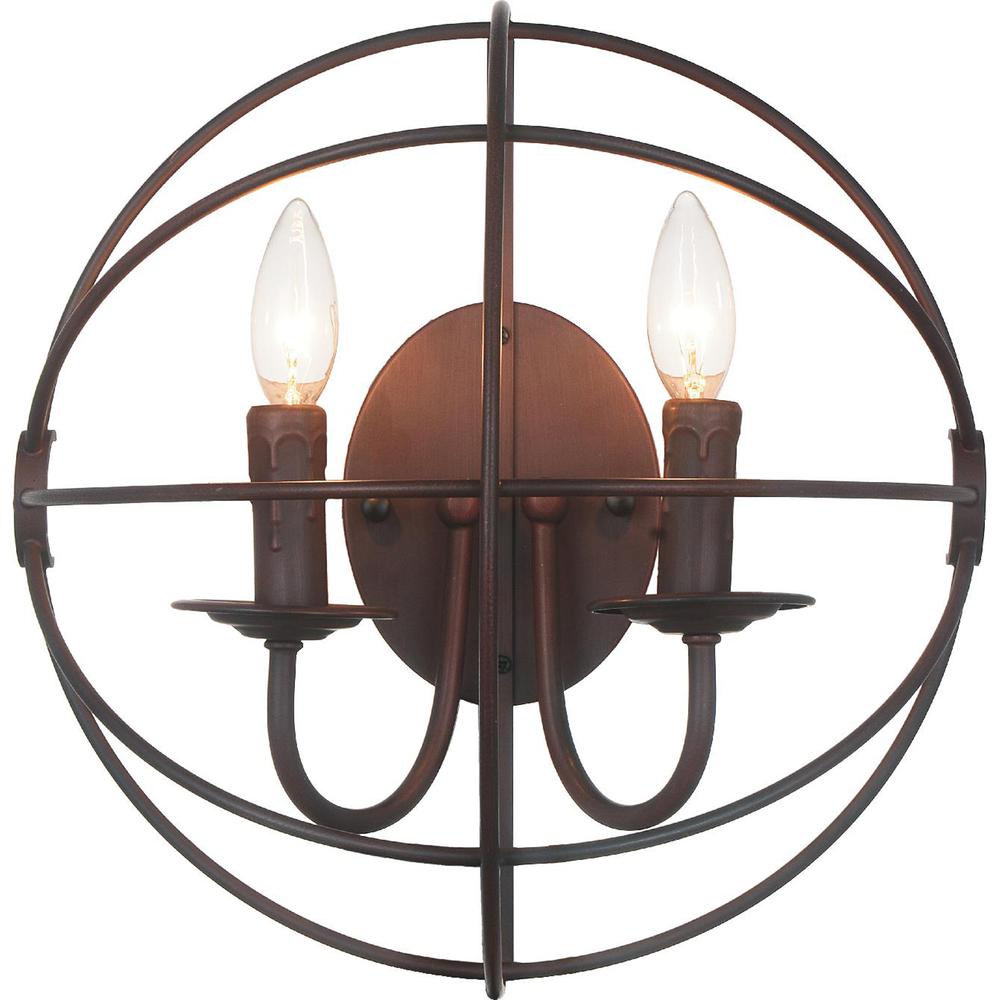 Arza 2 Light Wall Sconce With Brown Finish. Picture 1