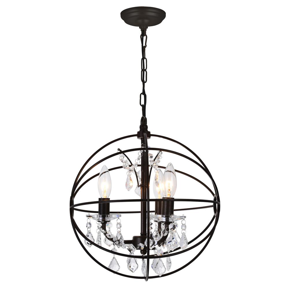 Campechia 3 Light Up Mini Chandelier With Brown Finish. Picture 4