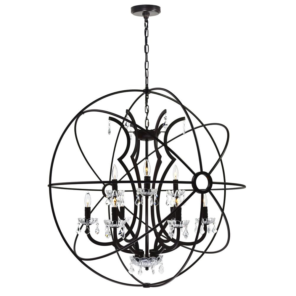 Campechia 12 Light Up Chandelier With Brown Finish. Picture 1