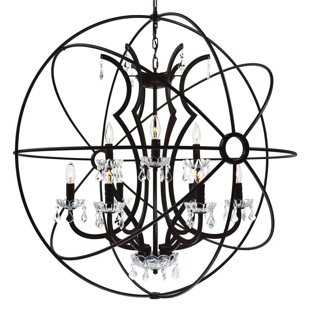 Campechia 12 Light Up Chandelier With Brown Finish. Picture 2