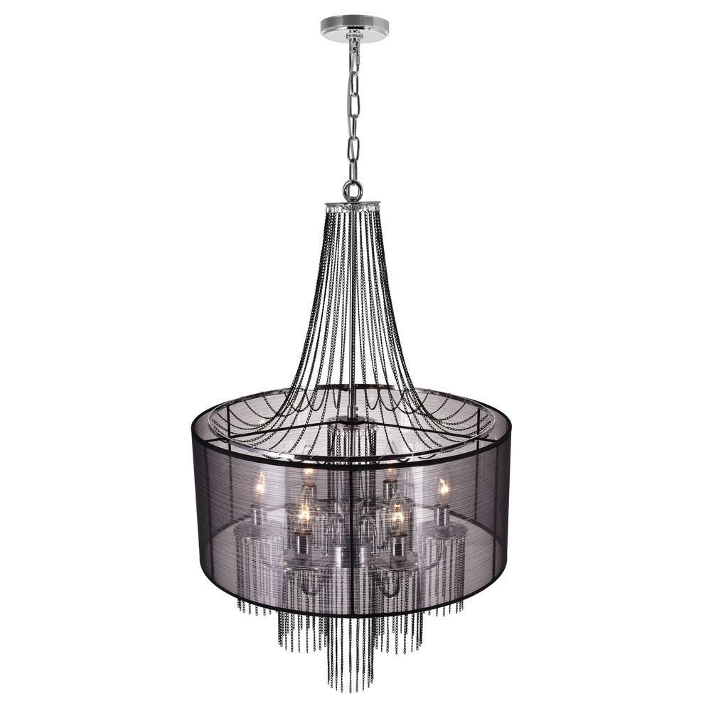 Amelia 6 Light Drum Shade Chandelier With Chrome Finish. Picture 3
