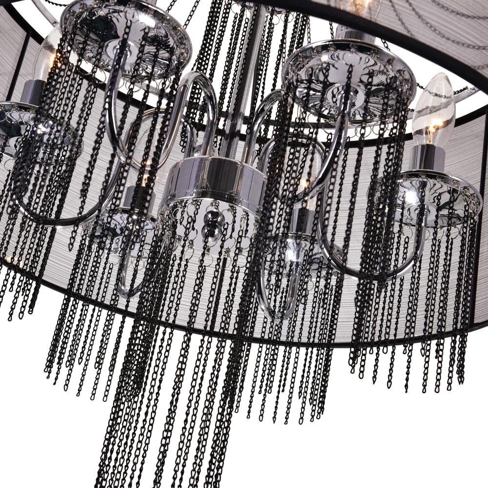 Amelia 6 Light Drum Shade Chandelier With Chrome Finish. Picture 4