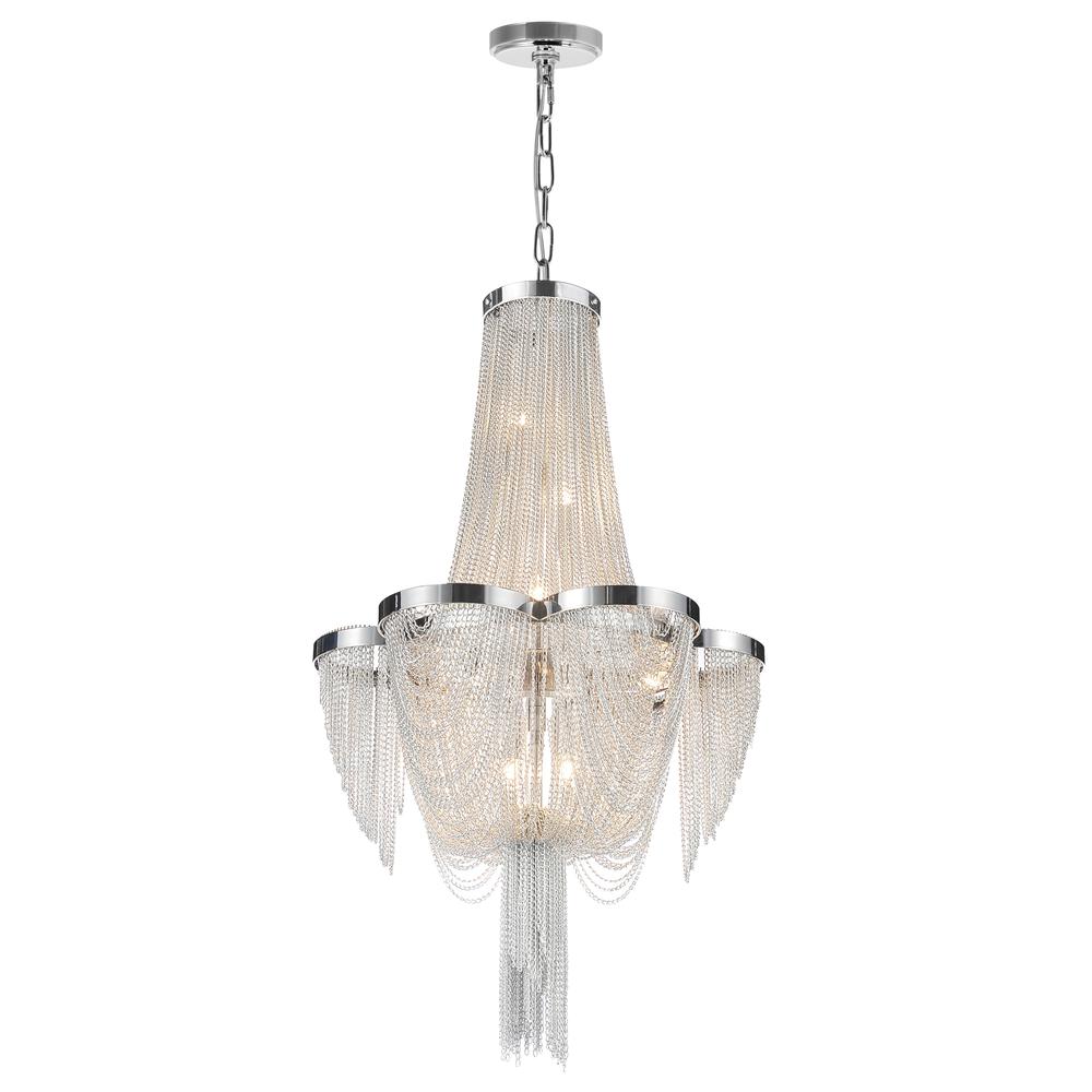 Taylor 7 Light Down Chandelier With Chrome Finish. Picture 1