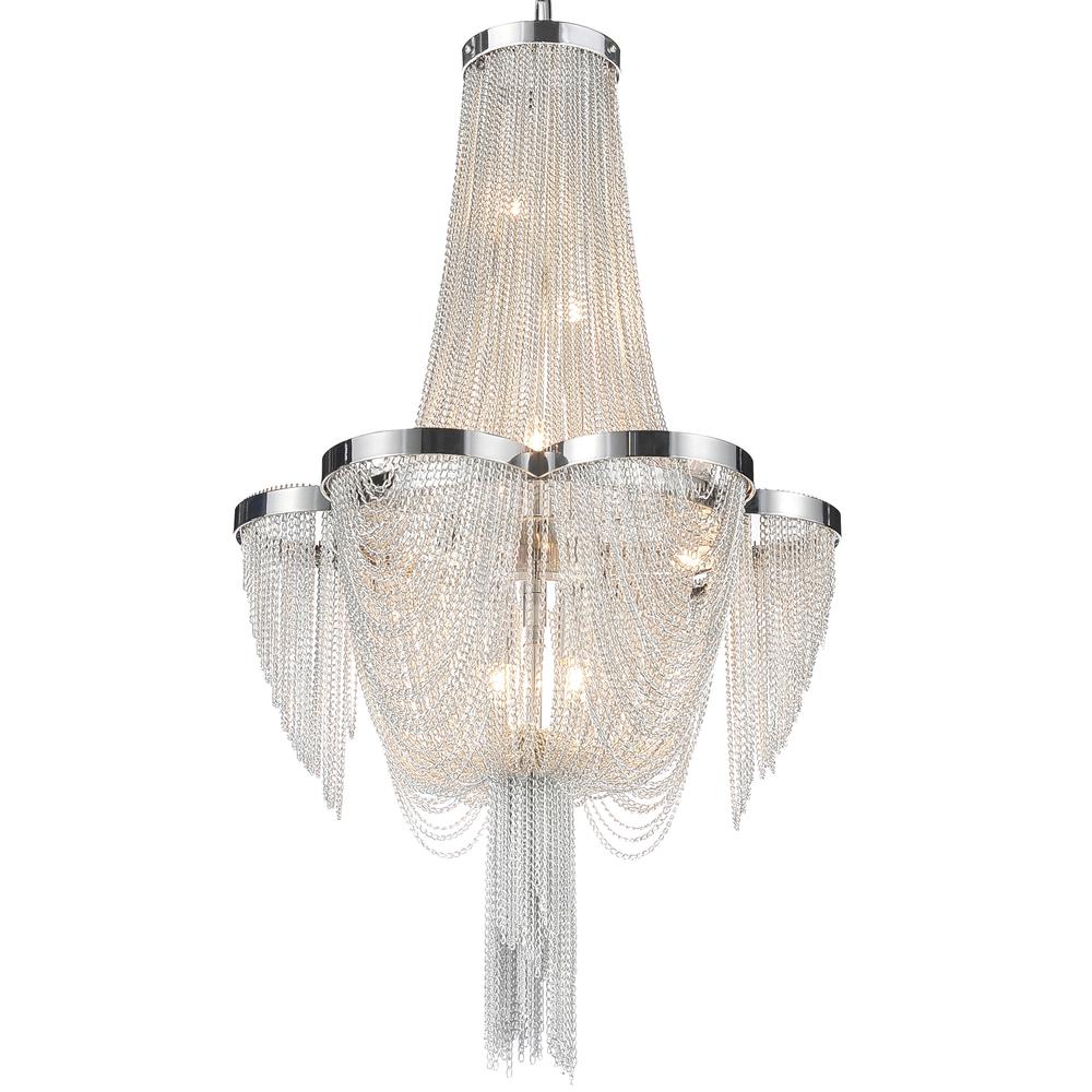 Taylor 7 Light Down Chandelier With Chrome Finish. Picture 2