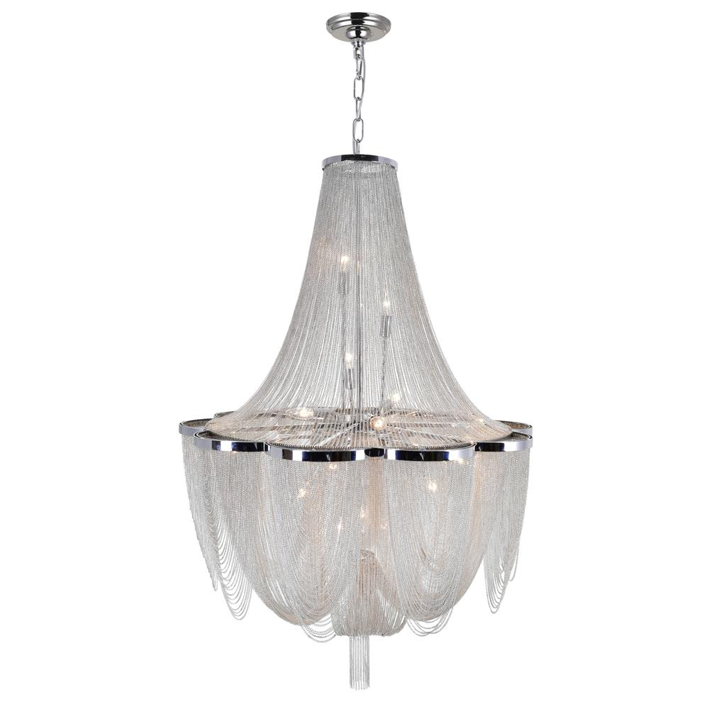 Taylor 10 Light Down Chandelier With Chrome Finish. Picture 1