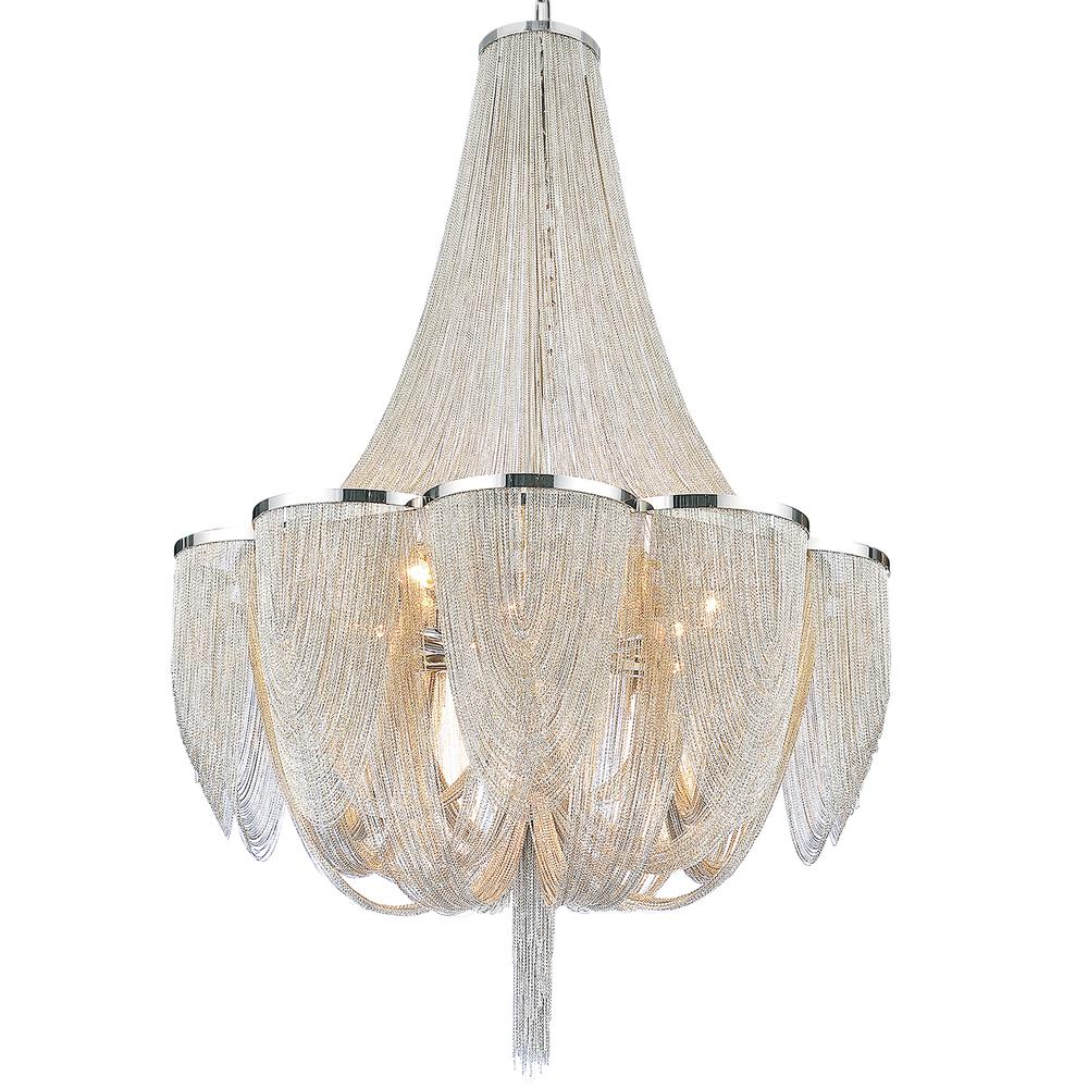 Taylor 18 Light Down Chandelier With Chrome Finish. Picture 2