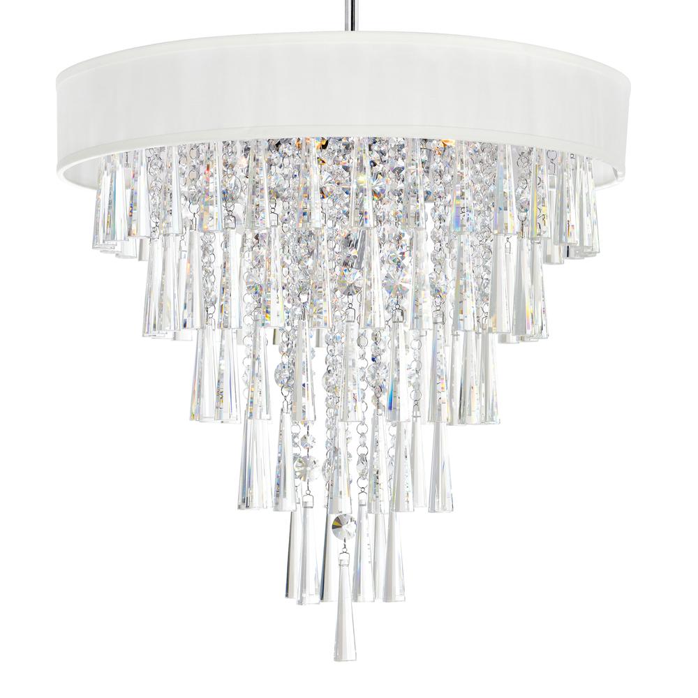 Franca 8 Light Drum Shade Chandelier With Chrome Finish. Picture 1