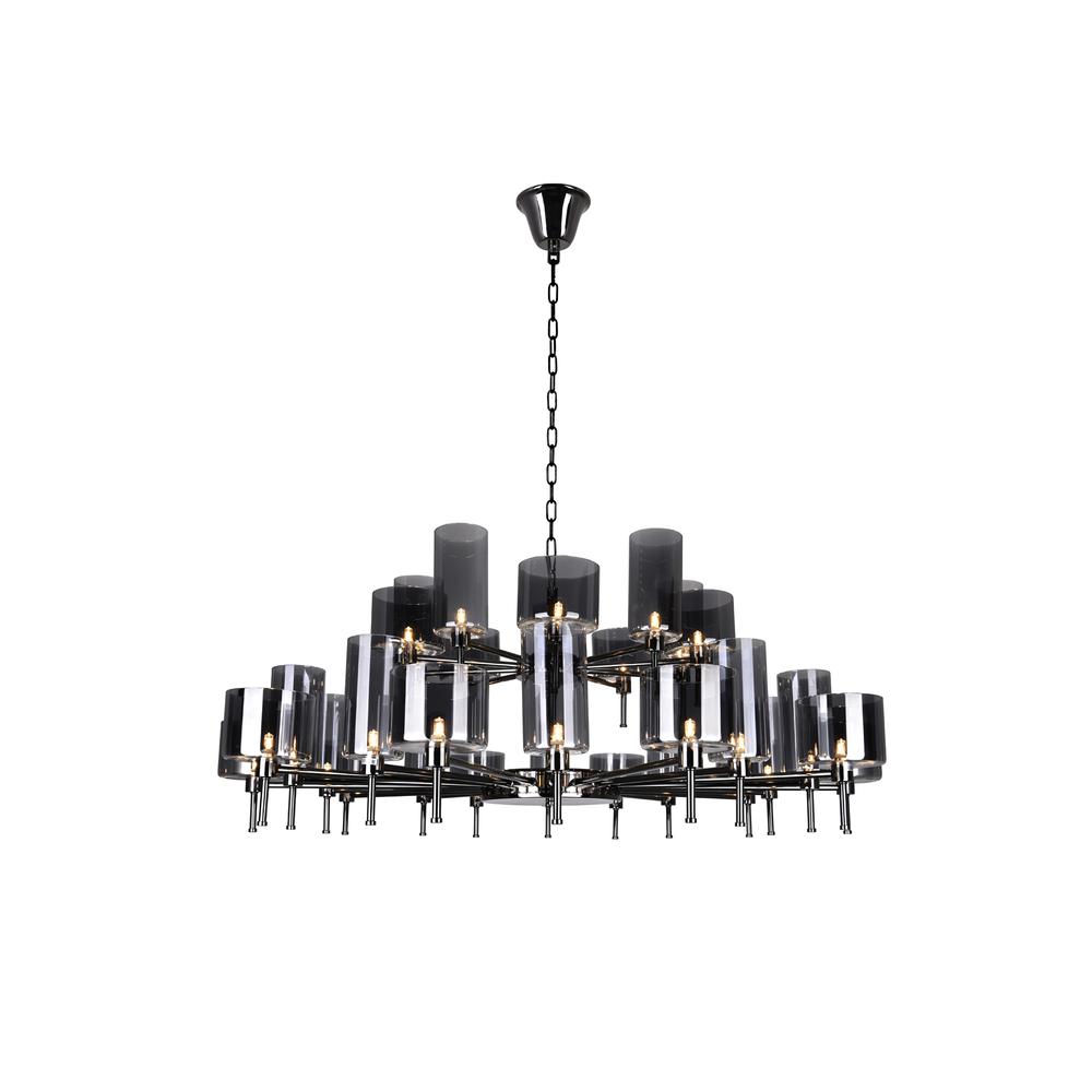 Montoya 30 Light Up Chandelier With Pearl Black Finish. Picture 1
