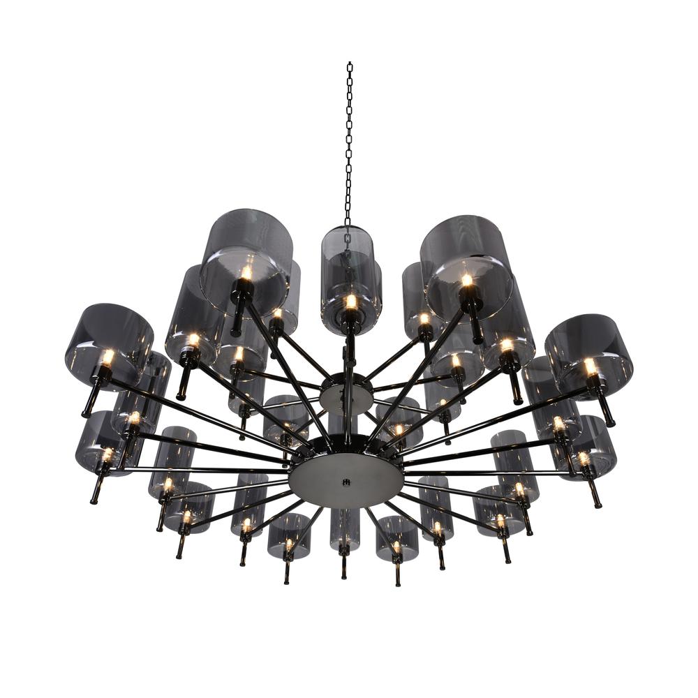 Montoya 30 Light Up Chandelier With Pearl Black Finish. Picture 2