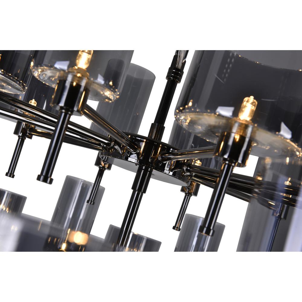Montoya 30 Light Up Chandelier With Pearl Black Finish. Picture 3