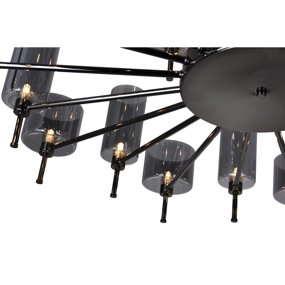 Montoya 30 Light Up Chandelier With Pearl Black Finish. Picture 4